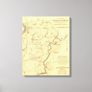 Schlacht von Antietam - Panoramabalkarte des Zivil Leinwanddruck