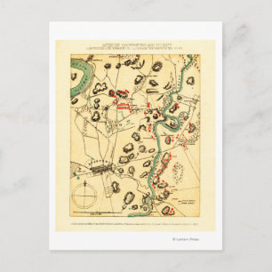 Schlacht von Antietam - Panoramabalkarte Ziviler K Postkarte