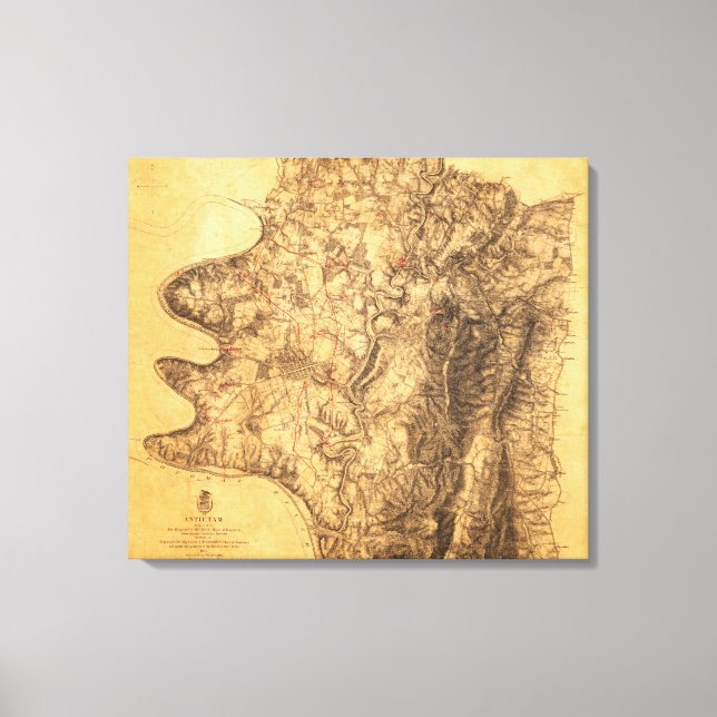 Schlacht von Antietam - Panoramaparte Ziviler Krie Leinwanddruck (Vorderseite)