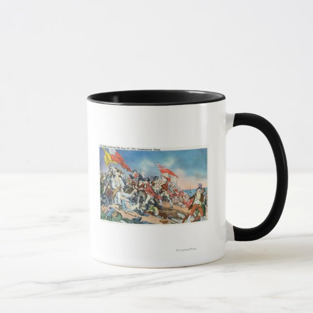 Schlacht von Bunker Hill Scene - Charlestown, MA Tasse (Rechts)