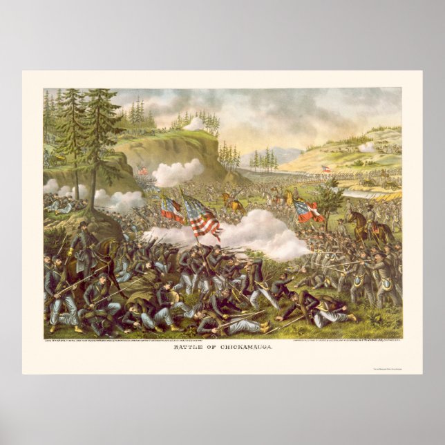 Schlacht von Chickamauga durch Kurz und Allison 18 Poster (Vorne)