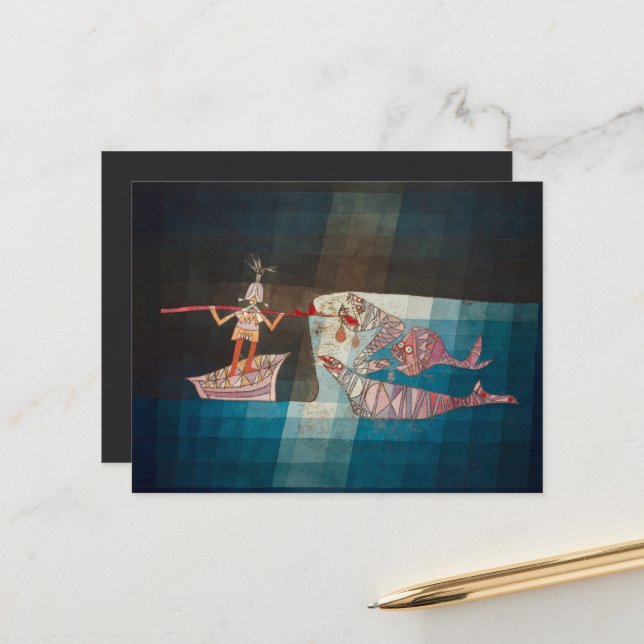 Schlacht von der Seefahreroper von Paul Klee Met Postkarte (Vorderseite/Rückseite Beispiel)