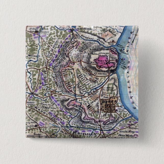 Schlacht von Fort Donelson - Panoramablick aus dem Button (Vorderseite)