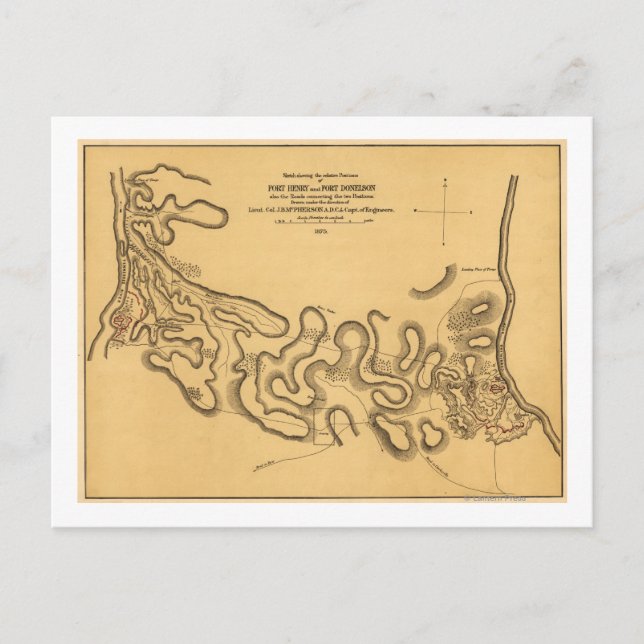 Schlacht von Fort Henry - Panoramabalkarte 2 des Z Postkarte (Vorderseite)