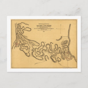 Schlacht von Fort Henry - Panoramabalkarte 2 des Z Postkarte