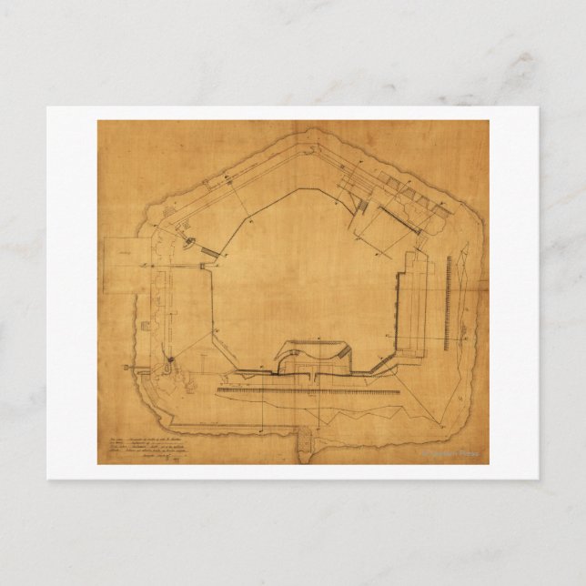 Schlacht von Fort Sumter - Panorama des Zivilen Kr Postkarte (Vorderseite)