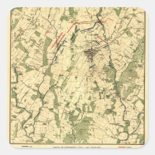 Schlacht von Gettysburg 12 Quadratischer Aufkleber