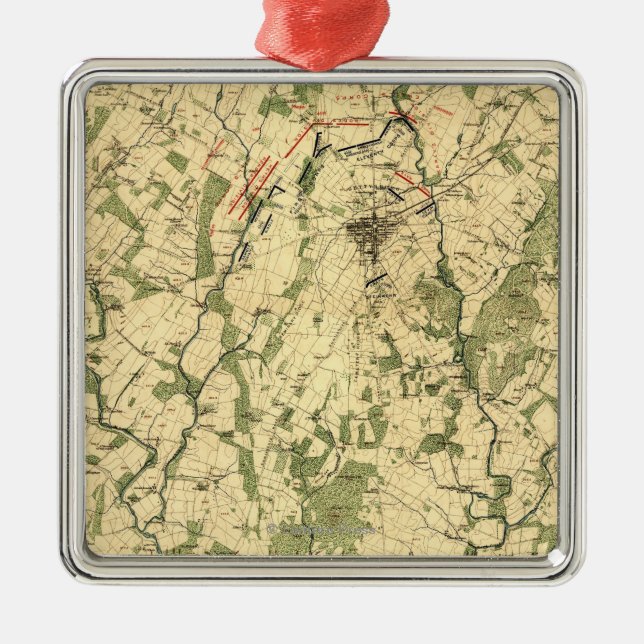 Schlacht von Gettysburg 12 Silbernes Ornament (Vorne)