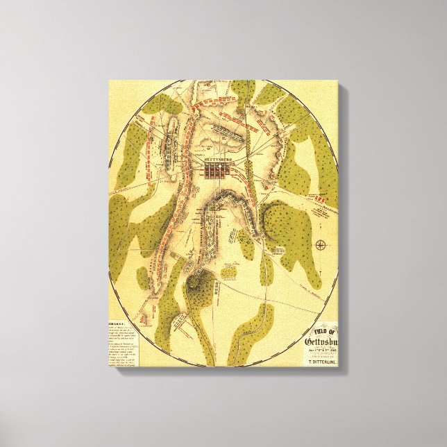 Schlacht von Gettysburg 3 Leinwanddruck (Vorderseite)