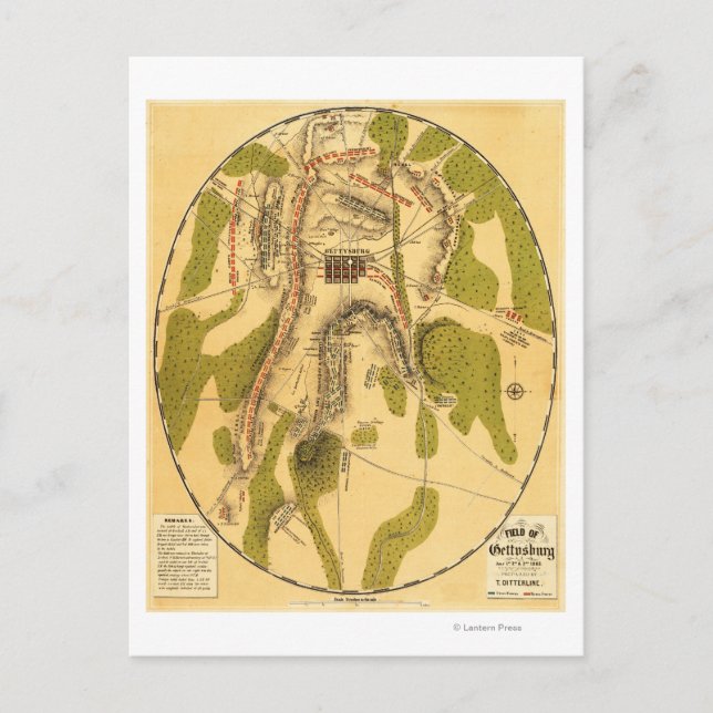 Schlacht von Gettysburg 7 Postkarte (Vorderseite)