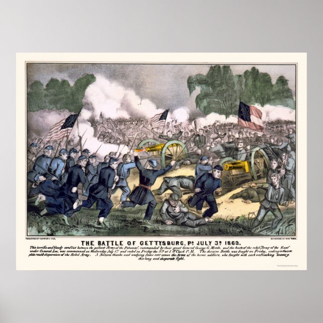 Schlacht von Gettysburg bis 1863 Poster (Vorne)