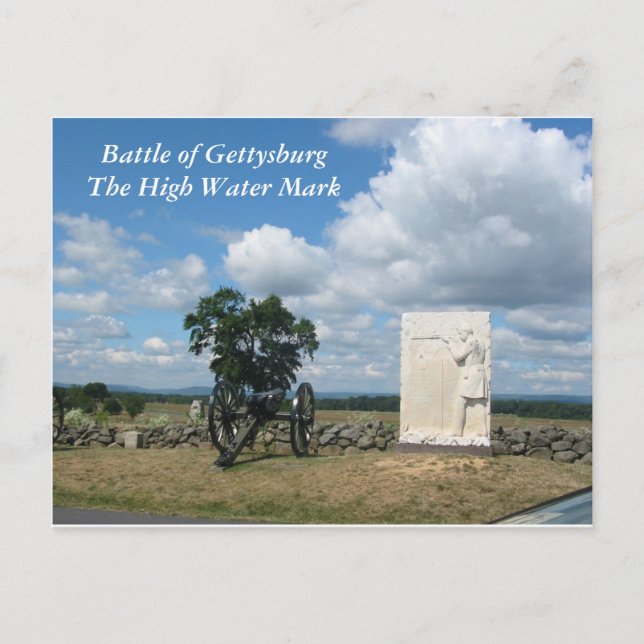 Schlacht von Gettysburg, Hochwasser-Markierung Pos Postkarte (Vorderseite)