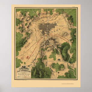 Schlacht von Gettysburg, PA - Panoramablick - 1863 Poster