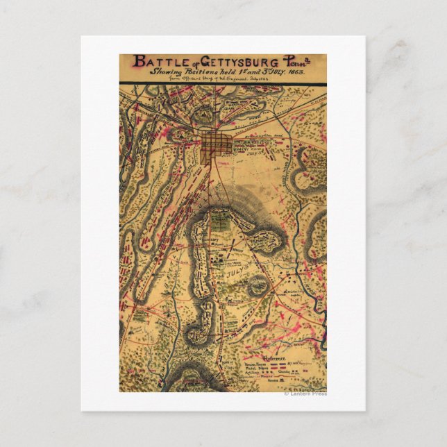 Schlacht von Gettysburg Postkarte (Vorderseite)