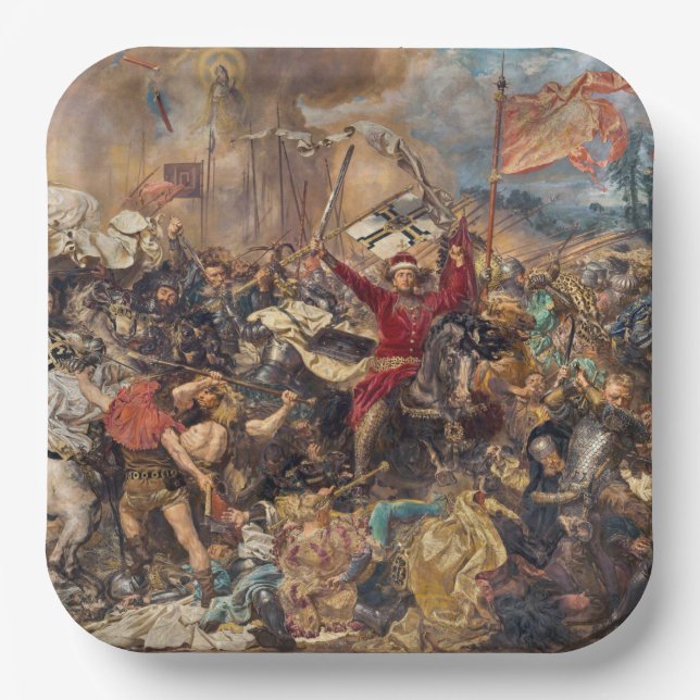 Schlacht von Grunwald (mittelalterliche Militärsze Pappteller (Vorderseite)