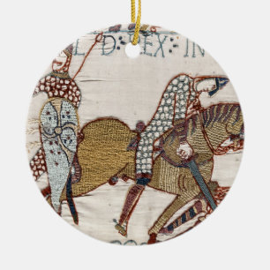 Schlacht von Hastings- Bayeux-Teppich König Harold Keramik Ornament