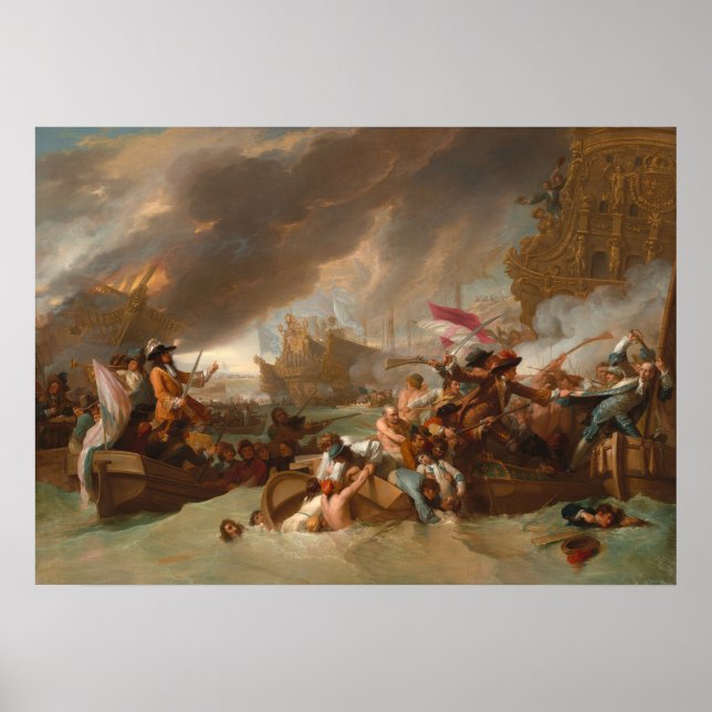 Schlacht von La Hogue - Benjamin West Fine Art Pos Poster (Vorne)