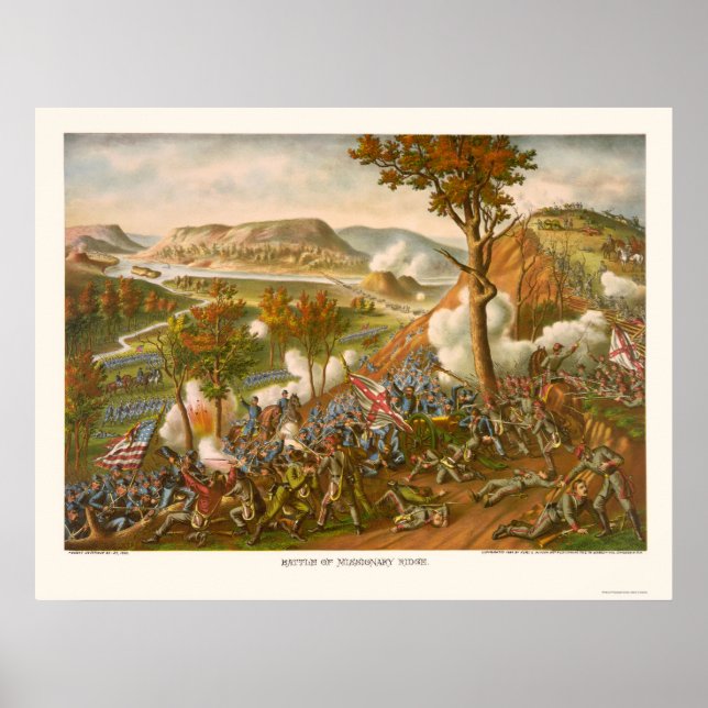 Schlacht von Missionary Ridge durch Kurz & Allison Poster (Vorne)