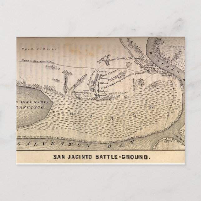 Schlacht von San Jacinto Karte (Vorderseite)