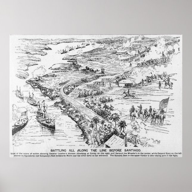 Schlacht von Santiago Poster (Vorne)
