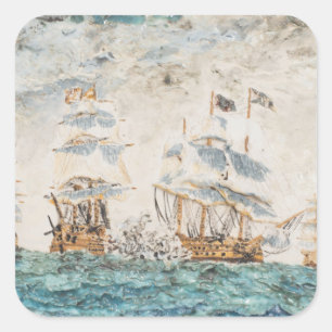 Schlacht von Trafalgar 1805 1998 Quadratischer Aufkleber