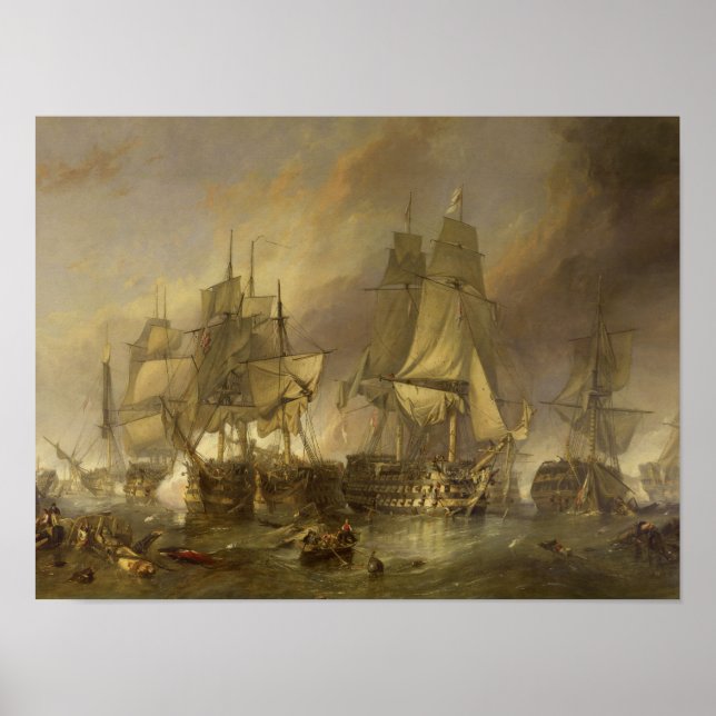 Schlacht von Trafalgar Poster W C Stanfield 1836 (Vorne)