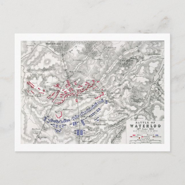 Schlacht von Waterloo, 18. Juni 1815, Blatt 1 (eng Postkarte (Vorderseite)