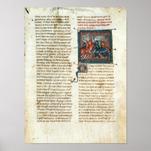 Schlacht zwischen Rittern, von 'Roman d'Artus' Poster