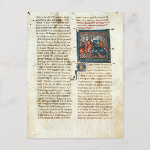 Schlacht zwischen Rittern, von 'Roman d'Artus' Postkarte