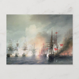 Schlacht zwischen Russland und der Türkei am Sinop Postkarte