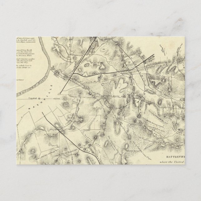 Schlachtfelder vor Nashville Postkarte (Vorderseite)