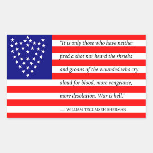 Schlachtkleber von General Sherman (Rechteck) Rechteckiger Aufkleber