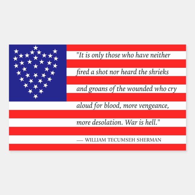 Schlachtkleber von General Sherman (Rechteck) Rechteckiger Aufkleber (Vorderseite)