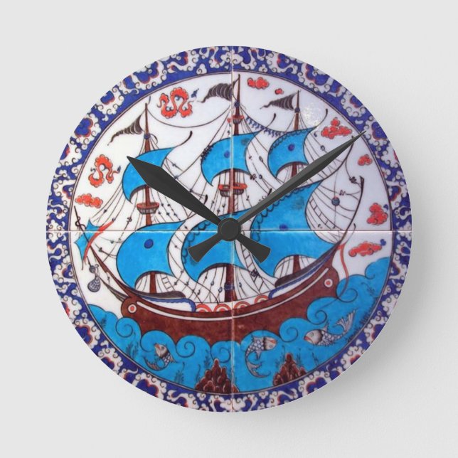 Schlachtschiff alt runde wanduhr (Vorderseite)