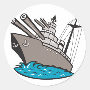Schlachtschiff-Aufkleber Runder Aufkleber