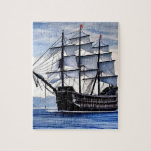 Schlachtschiff aus alten Zeiten segelt davon Puzzle
