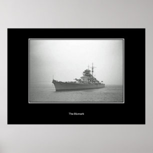Schlachtschiff Bismarck, Schlachtschiff Vintage Po Poster