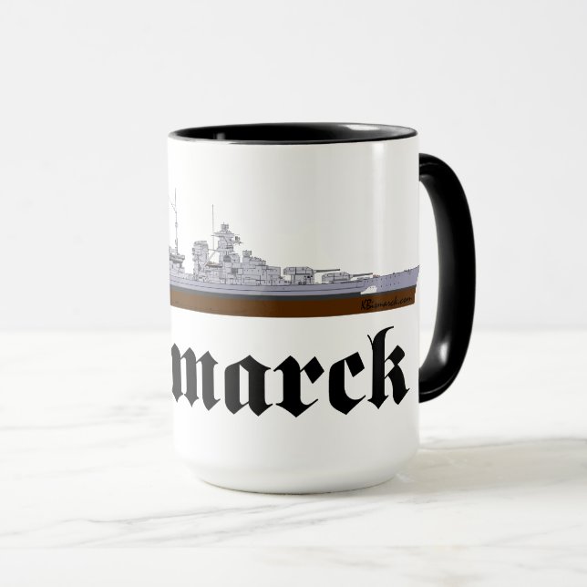 Schlachtschiff Bismarck Tasse (VorderseiteRechts)
