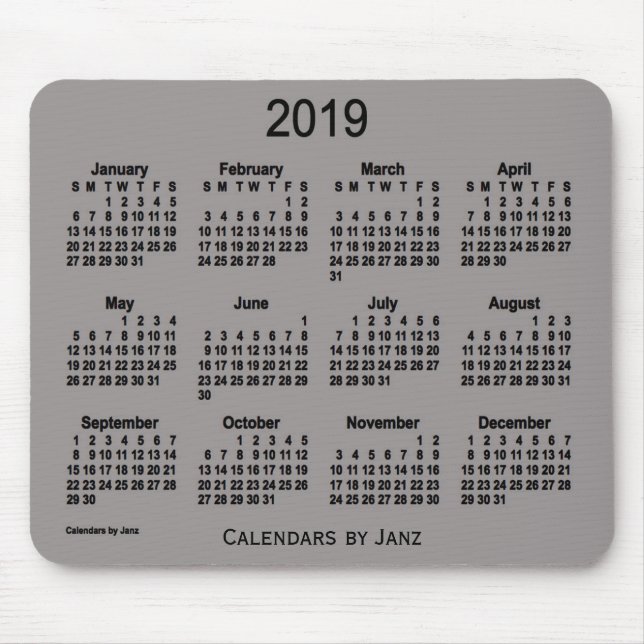 Schlachtschiff-grauer Kalender 2019 durch Janz Mousepad (Vorne)