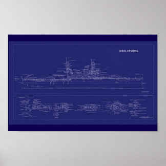 Schlachtschiff USS Arizona Blaupause Poster