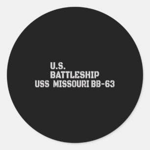 Schlachtschiff Uss Missouri Bb-63 Kriegsveteran Fa Runder Aufkleber