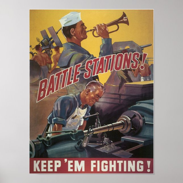Schlachtstationen ~ Behalt 'Em Fighting Poster (Vorne)