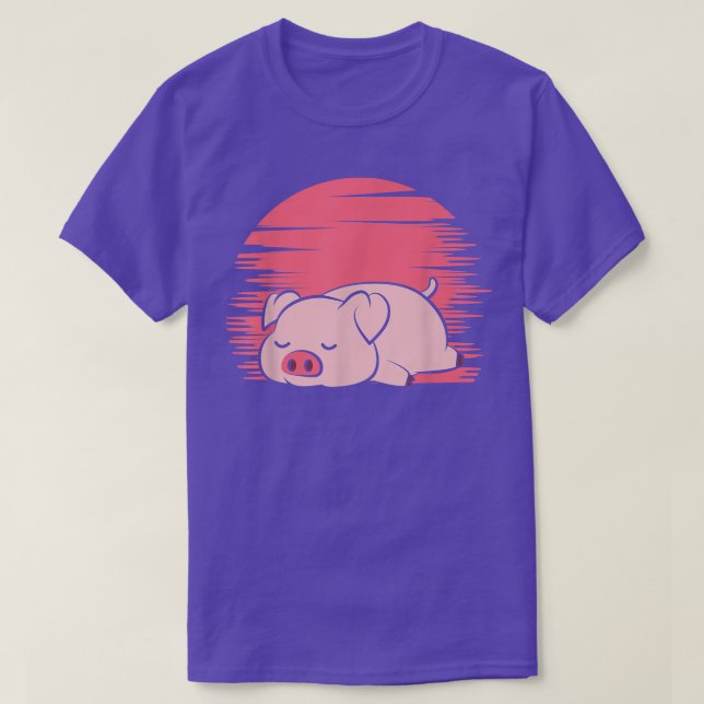 Schlachtung Schweinefleisch Bauer Lazy Piggy 5289 T-Shirt (Design vorne)
