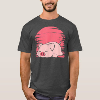 Schlachtung Schweinefleisch Bauer Lazy Piggy T-Shirt