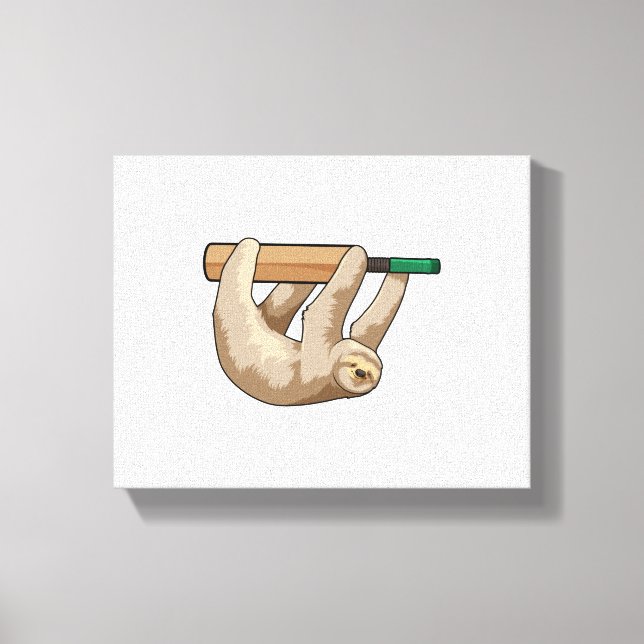 Schlacke am Cricket mit Cricket-Schläger Leinwanddruck (Vorderseite)