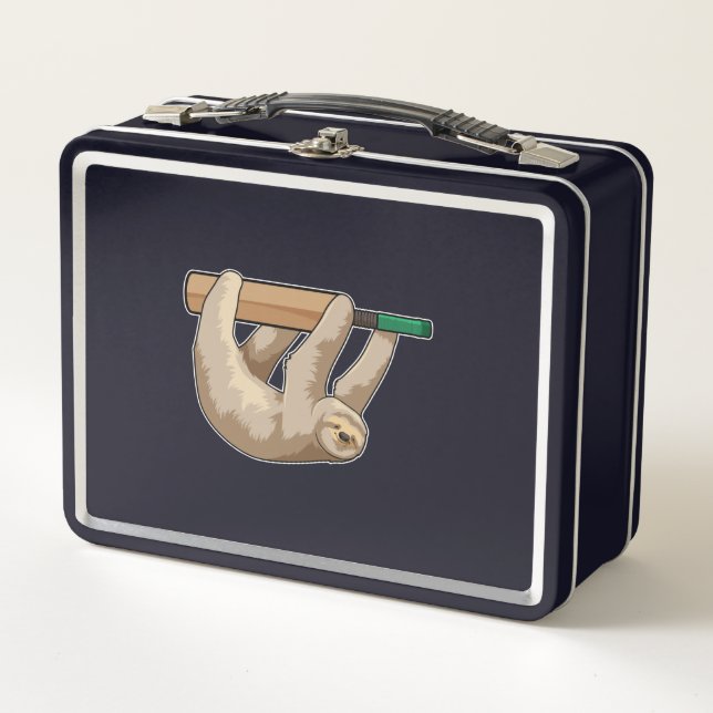 Schlacke am Cricket mit Cricket-Schläger Metall Brotdose (Vorderseite)