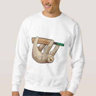 Schlacke am Cricket mit Cricket-Schläger Sweatshirt