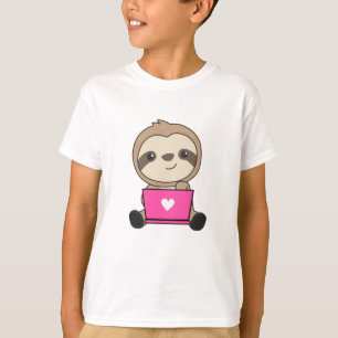 Schlacke auf Laptop süße Tiere für Kinder lustig T-Shirt