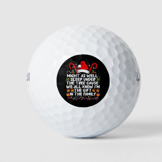 Schlaf auch unter dem Baumweihnachtsgeschenk Golfball (Vorderseite)