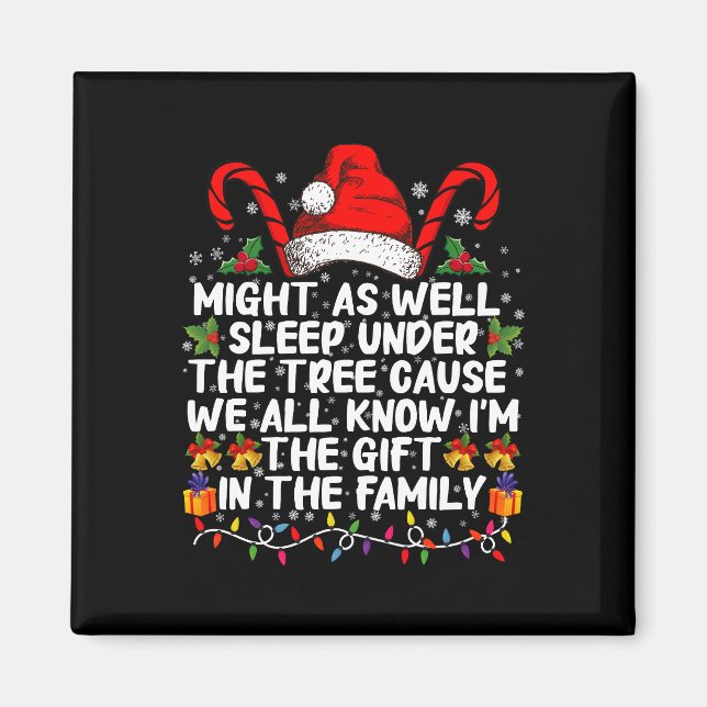 Schlaf auch unter dem Baumweihnachtsgeschenk Magnet (Vorne)